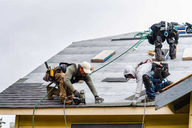 Professional Gutter Installation technician working in Hemlock, IN